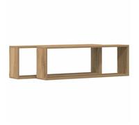 Étagère murale en bois d'ingénierie - vidaXL - 80x15x26 cm - Chêne artisanal - 2 pièces - Montage mural - Durable