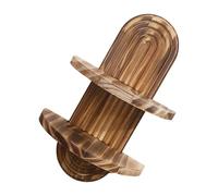 Étagère murale en bois double couche de forme ovale pour plantes, organiseurs pour salle de bain, chambre à coucher, cuisine, rangement vintage vieilli