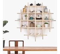 Étagère murale en bois, étagère de rangement durable avec motif nid d'abeille pour décoration d'intérieur moderne, présentoir à thé et organisation de l'espace