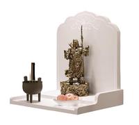 Étagère Murale en Bois for autel de Bouddha, Table de méditation, Guan Gong, Dieu de la Richesse, sanctuaire, Niche de prière, présentoir à encens(Wei,32x25x25cm)