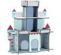 Etagère Murale En Bois Forme Château Imprimé Géométrique 52x54x15.5cm Arthur