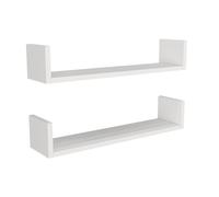 Étagère murale en bois ""Iris"" - 63 x 14 x 14 cm - Blanc
