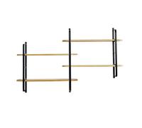 Étagère murale en bois manguier massif et métal noir l122 cm akina