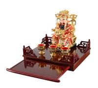 Étagère murale en bois massif avec tiroir - Statue de Bouddha - Support mural - Sanctuaire - Table d'autel