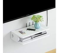 Étagère Murale en Bois Massif Étagère TV Murale Étagère Flottante Set Top Box Routeur Lecteur DVD TV Télécommande Étagère de Rangement Étagère d'affichage multifonctionnelle