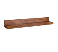 FineBuy étagère Murale 140 cm Bois Massif Sheesham étagère Suspendue Rustique | Etagère en Bois - Capacité de Charge maximale 20 kg - Étagère pour Le Mur | Bois véritable