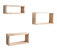 Etagère murale en bois Mobili Rebecca - Lot de 3 - Marron - Style Shabby Rustique - Cuisine Chambre