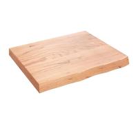 Étagère murale en bois naturel - 60 x 50 x 6 cm - Marron clair - Parfaite pour la cuisine, la chambre à coucher, le salon - Décoration d'intérieur rustique - Solution de rangement flottante - Économie