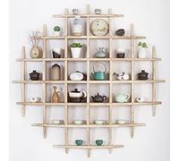 Étagère murale en bois nid d'abeille - Étagère de rangement élégante pour décoration d'intérieur moderne, idéale pour la présentation du thé et l'organisation de l'espace, parfaite pour n'importe