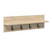 Étagère murale en bois - Porte-vêtements en chêne Sonoma - 60 x 10,5 x 18 cm - Peu encombrante et élégante pour couloir, chambre ou garde-robe - Rangement parfait pour manteaux, chapeaux et