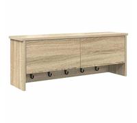 Étagère murale en bois - Porte-vêtements en chêne Sonoma - 80 x 20 x 30 cm - Peu encombrante et élégante pour vêtements, serviettes et plus encore - Idéale pour le couloir, la chambre ou la salle de