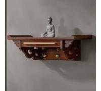 Étagère Murale en Bois pour Autel Bouddhiste avec Tiroir, Table D'autel en Bambou, Table D'offrande, pour la Maison ou Un Lieu de Culte Bouddhiste(66cm/26in)