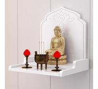Étagère murale en bois pour autel bouddhiste - Support de table pour Puja et culte - Support de prière mural pour divination