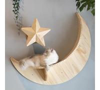 Étagère murale en bois pour chat avec hamac et griffoir - Meuble peu encombrant pour chats d'intérieur