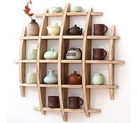Étagère murale en bois pour décorations en jade, antiquités, service à thé et plus encore - Décoration d'intérieur élégante A-90 x 90 cm, parfaite pour n'importe quelle pièce