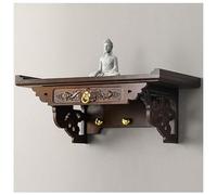 Étagère murale en bois pour statue de Bouddha et autel Pooja - Étagère Fengshui fabriquée à la main pour décoration d'intérieur