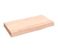 Étagère murale en chêne massif 40 x 20 x 4 cm en bois brut rustique solide et durable, parfaite pour le salon, la cuisine ou le bureau, facile à installer