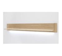 Etagère murale en chêne massif bianco avec LED - L.180 x H.24 x P.25 cm