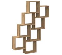 vidaXL Étagère Murale en Forme de Cube chêne Artisanal 90x15x119,5 cm, Stockage en Forme de Cube, Organisateur en Forme de Cube, étagère Flottante