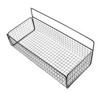 Étagère murale en métal avec panier de rangement en fil barbelé pour solutions de rangement domestique forte et capacité de charge (B)