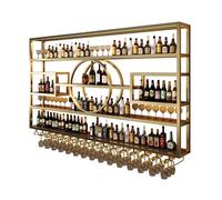 Étagère murale en métal avec porte-gobelet, étagère à liqueur, étagère à bouteilles de vin, rangement de liqueur en fer pour cuisine et salon, élégant nizer parfait pour la maison et le bar