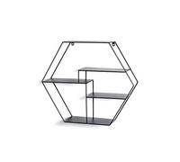 Etagère murale en métal laqué noir - Longueur 61 x Hauteur 54 x Profondeur 16 cm --