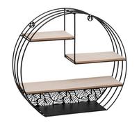 Atmosphera Étagère murale Mirna – 39 cm de long – métal noir et bois