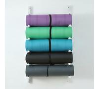 Étagère Murale en métal - Peut contenir 6 Tapis de Yoga/Rouleaux de Massage/Tapis d'exercice, Support de Rangement pour Tapis de Yoga, Convient aux Cours de Fitness, Accessoire Mural pour sa