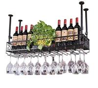 Étagère murale en métal pour bar | Hauteur réglable | Support mural pour bouteille de vin | Support de verre à vin suspendu | Porte-verres à pied pour décoration d'intérieur