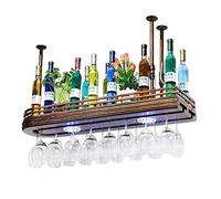 Étagère murale en métal pour bouteille de vin - Style vintage - 60 x 27 cm