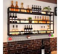 Étagère murale en métal pour bouteilles de vin, étagère de rangement élégante pour la maison, bar, cuisine, restaurant, décoration de vin, parfait pour n'importe quel espace