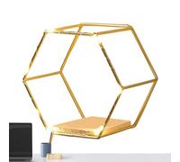 Étagère murale en nid d'abeille - Étagère murale hexagonale en métal, étagères hexagonales avec lumières | Étagère murale géométrique, décoration hexagonale, étagères flottantes géométriques