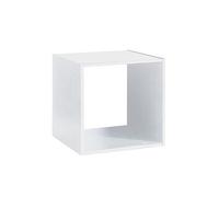 Etagere murale en panneaux de particules coloris blanc - Longueur 34,4 x Profondeur 32 x Heuteur 34,4 cm--