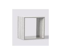 Etagere murale en panneaux de particules coloris gris - Longueur 34,4 x Profondeur 32 x Hauteur 34,4 cm --