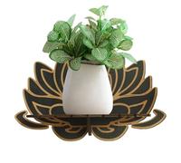 Étagère Murale en Pierre, étagère Florale, Organisateur de Pierres précieuses avec Design Floral Flottant, étagère décorative pour pièce pour Objets de Collection, Pierres précieuses,