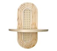 Étagère murale en rotin fabriquée à la main, design arqué, étagère en bois pour plantes d'intérieur, cadre photo, salon, chambre à coucher, étagères flottantes en rotin