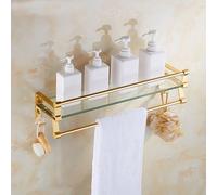 Étagère murale en verre trempé pour salle de bain avec porte-serviettes et crochets pour la maison et l'hôtel