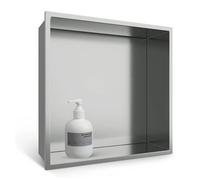 Étagère murale encastrable pour salle de bain, niche murale, durable, pour décoration de la maison, rénovation de salle de bain, pas besoin de carrelage, argenté