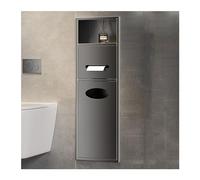 Étagère murale encastrée en acier inoxydable pour salle de bain - Étanche - Pour articles de toilette, papier toilette, shampooing et brosse - Rouge - 63 x 20 x 13,5 cm