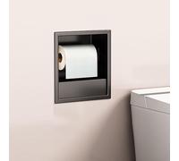 Étagère murale encastrée pour salle de bain, étagère de douche en acier inoxydable, porte-papier toilette intégré, pour cuisine, salon, hôtel, salon