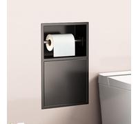 Étagère murale encastrée pour salle de bain, étagère de douche en acier inoxydable, porte-papier toilette intégré, pour cuisine, salon, hôtel, salon