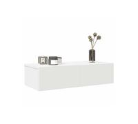 vidaXL Étagère murale et tiroirs 859968 – Bois d'ingénierie blanc 60×26,5×15 cm