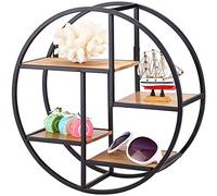 Étagère Murale, Étagère Flottante En Métal Fixée Au Mur Présentoir Mural Rond Avec Étagères Étagère Murale D'art Cubes Support De Rangement Pour Décor À La Maison Support De Rangement En Bois En Fer P