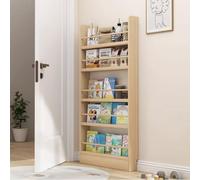 Étagère murale étroite avec crochets pour livres derrière une porte - 70 x 10 x 143 cm - Idéale pour la décoration et le rangement des livres