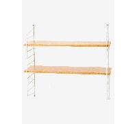 Etagère murale filaire en métal, étagère effet bois blanc TU