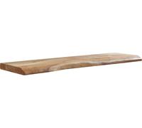 Étagère murale FineBuy bord d'arbre en bois d'acacia Étagère flottante Étagère suspendue massive