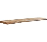 Étagère murale FineBuy bord d'arbre en bois d'acacia Étagère flottante Étagère suspendue massive