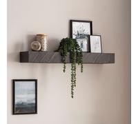 Étagère murale FineBuy en bois massif aspect pierre Étagère suspendue Étagère flottante Moderne