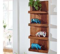 Étagère murale FineBuy Étagère suspendue en bois massif 30x80x10 cm Étagère suspendue Grande