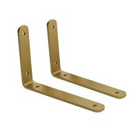 Etagere Murale Fixation Invisible 25cm - L À Angle Droit Bracket,2 Pièces D'or, Roulement De Charge 60kg, Utilisé for Bibliothèque, Projet De Bricolage, Support À Tablette Flottante Equerres Etageres